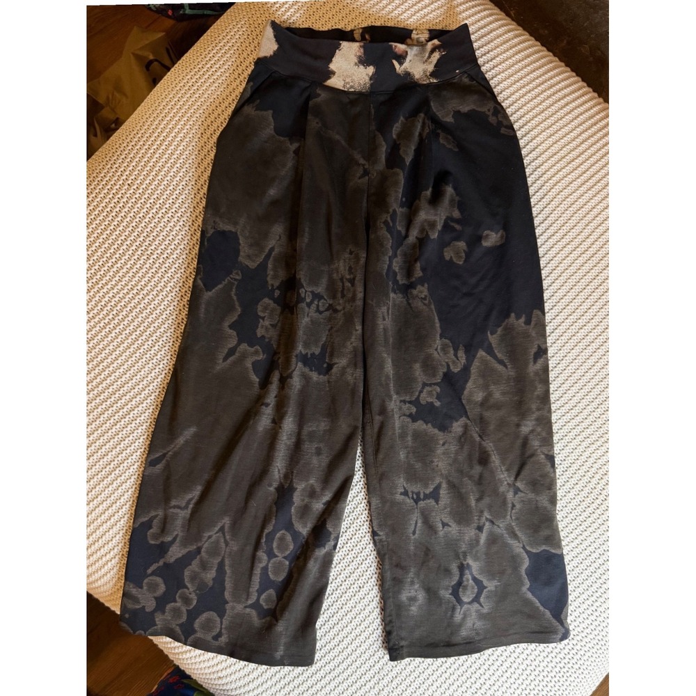 Lululemon Principal Dancer Crop Wide Leg Pants Tie Dye Black Grey Size 4